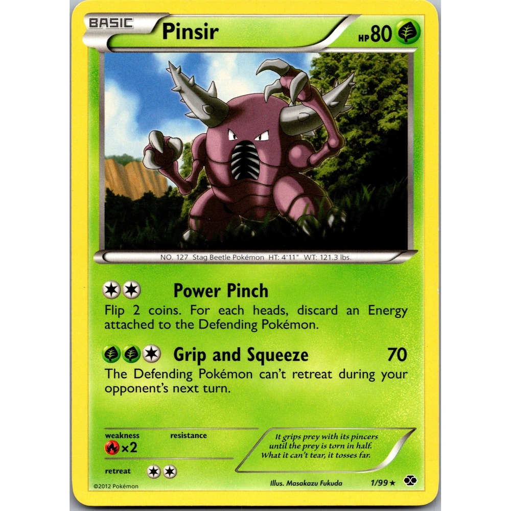 Pokemon Pinsir Rare Next Destinies 1/99 Black & White Grass Type Card LP